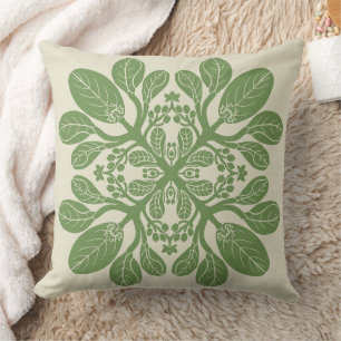 Hawaiian Quilt Naupaka design  Throw Pillow