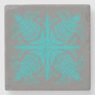hawaiian quilt pattern pineapple stone coaster