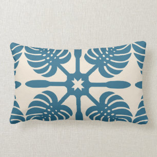 HAWAIIAN QUILT PILLOW- Monstera Lumbar Pillow
