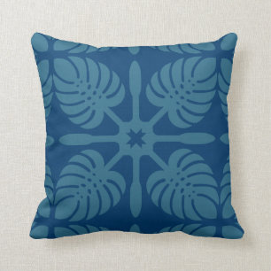 HAWAIIAN QUILT PILLOW- Monstera Throw Pillow
