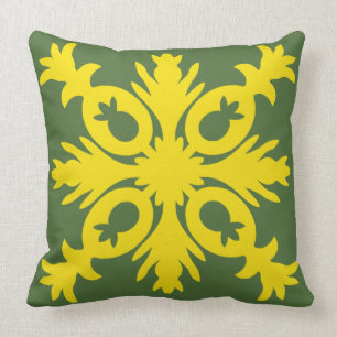 HAWAIIAN QUILT PILLOW- pineapple Throw Pillow