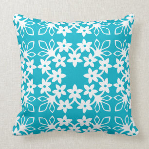 HAWAIIAN QUILT PILLOW- plumeria frangipani Throw Pillow