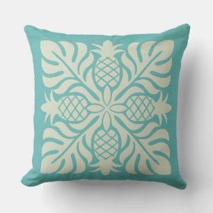 Hawaiian Quilt Pineapple Throw Pillow
