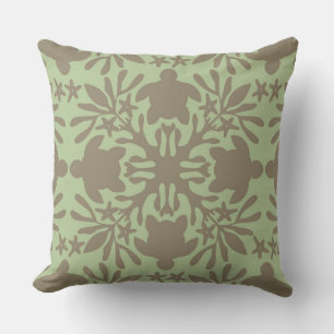 hawaiian quilt sea turtle honu throw pillow