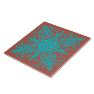hawaiian quilt styled decorative ceramic tile