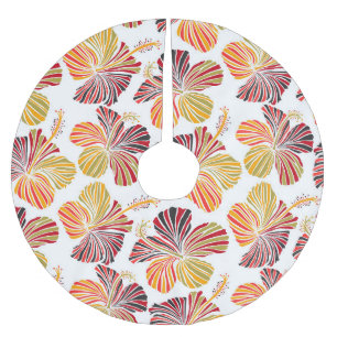 Hawaiian Radiance: Tropical Plant Elegance. Brushed Polyester Tree Skirt