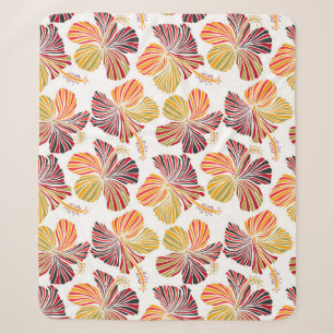 Hawaiian Radiance: Tropical Plant Elegance. Sherpa Blanket