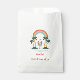 Hawaiian/Rainbow/Palms Santa Favour Bag