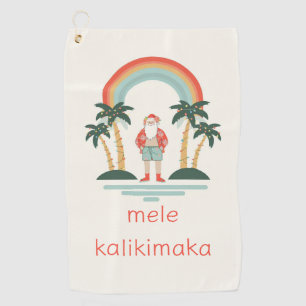 Hawaiian/Rainbow/Palms Santa Golf Towel
