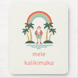 Hawaiian/Rainbow/Palms Santa Mouse Pad