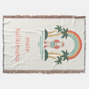 Hawaiian/Rainbow/Palms Santa Throw Blanket