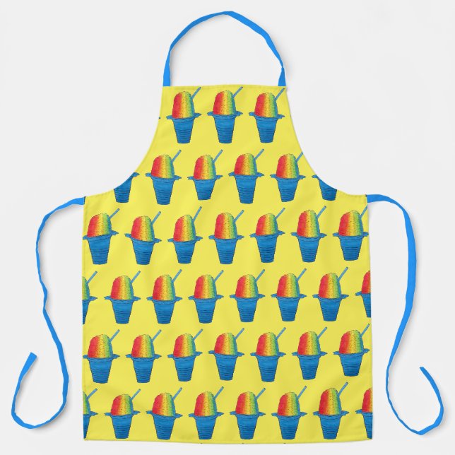 Hawaiian Rainbow Shave Ice Frozen Dessert Hawaii Apron (Front)