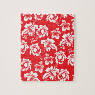 Hawaiian Red Flowers Jigsaw Puzzle