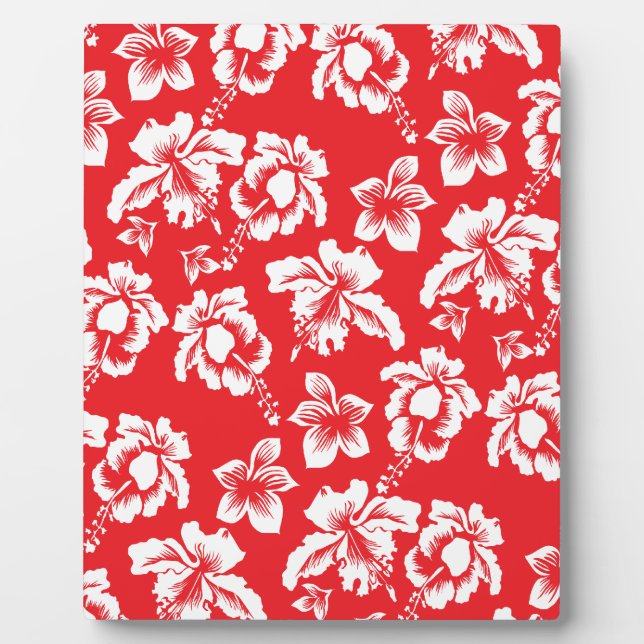 Hawaiian Red Flowers Plaque (Front)
