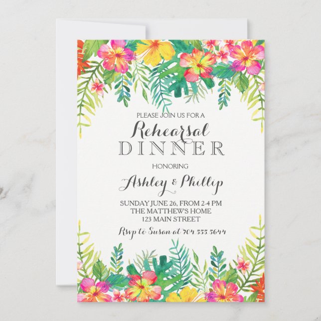 Hawaiian Rehearsal dinner invitation (Front)