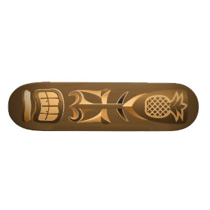 Hawaiian Rest Totem  Statue Skateboard Deck