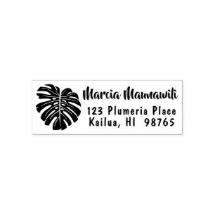 Hawaiian Return Address Stamp Rainforest Leaf