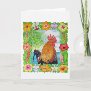 Hawaiian Rooster Card