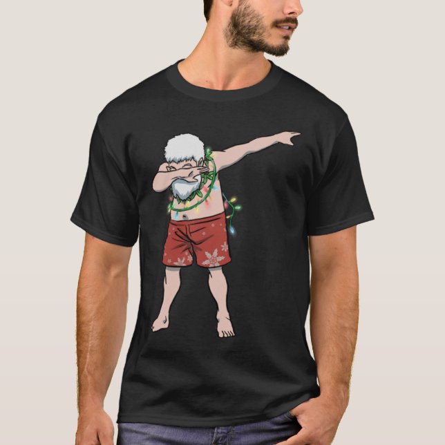 hawaiian santa dab dance Mele Kalikimaka  christma T-Shirt (Front)