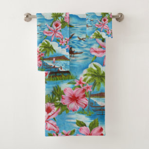 Hawaiian Scenes Bath Towel Set