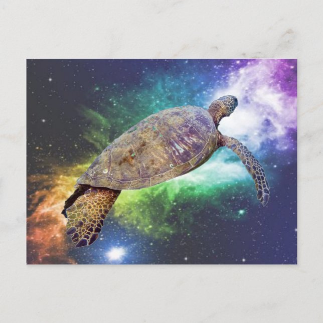 Hawaiian sea turtle art prints postcard (Front)