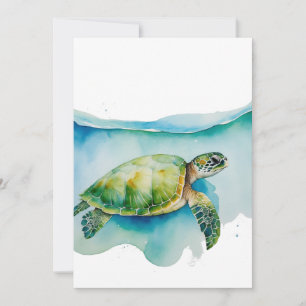 Hawaiian Sea Turtle Honu Ocean Hawaii Island Love Holiday Card