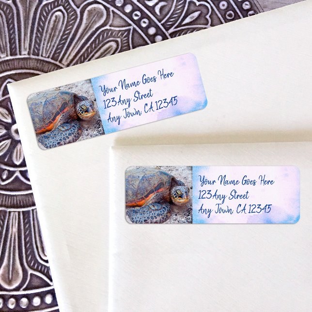 Hawaiian Sea Turtle Honu Photo Custom Address (Creator Uploaded)