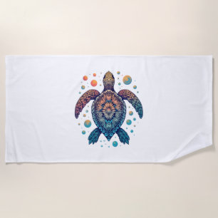 Hawaiian Sea Turtle Tie-Dye Hawaii Vacation Beach  Beach Towel