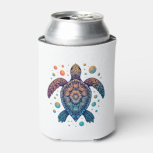 Hawaiian Sea Turtle Tie-Dye Hawaii Vacation Beach  Can Cooler