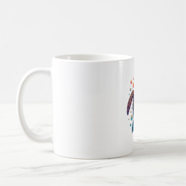 Hawaiian Sea Turtle Tie-Dye Hawaii Vacation Beach  Coffee Mug (Left)