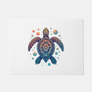 Hawaiian Sea Turtle Tie-Dye Hawaii Vacation Beach  Doormat