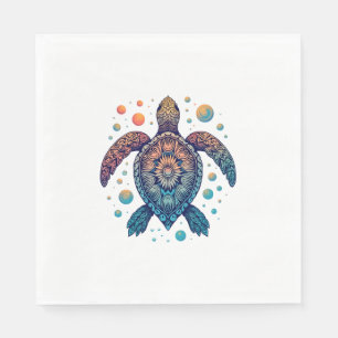 Hawaiian Sea Turtle Tie-Dye Hawaii Vacation Beach Napkin