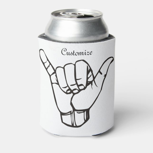 Hawaiian Shaka Brah Wave Thunder_Cove Can Cooler (Can Back)