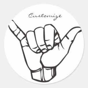 Hawaiian Shaka Brah Wave Thunder_Cove Classic Round Sticker