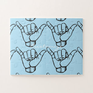 Hawaiian Shaka Brah Wave Thunder_Cove Jigsaw Puzzle