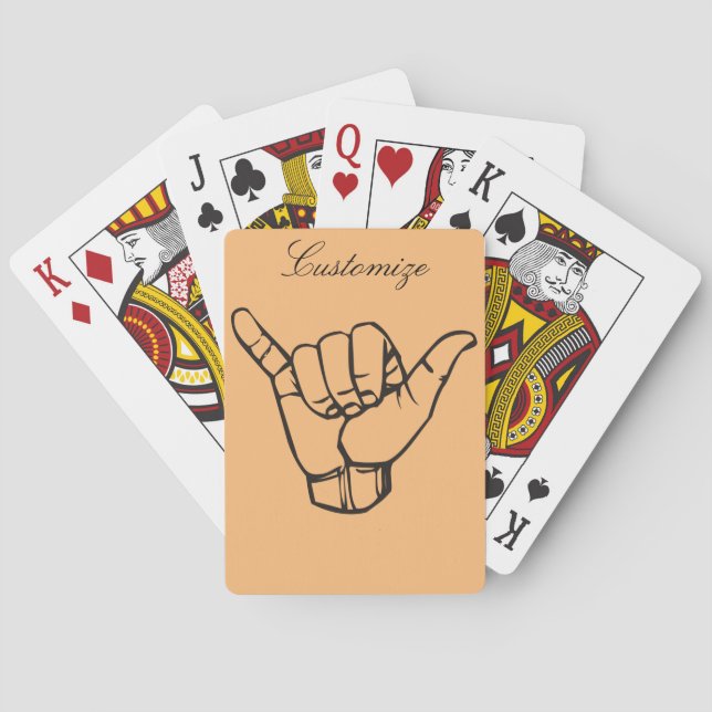 Hawaiian Shaka Brah Wave Thunder_Cove Playing Cards (Back)
