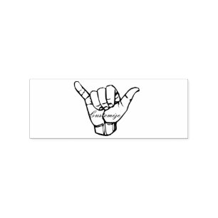 Hawaiian Shaka Brah Wave Thunder_Cove Rubber Stamp