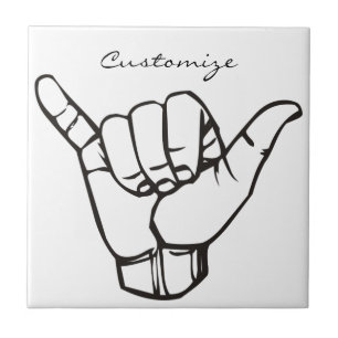 Hawaiian Shaka Brah Wave Thunder_Cove Tile