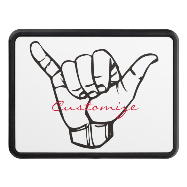 Hawaiian Shaka Brah Wave Thunder_Cove Trailer Hitch Cover (Front)