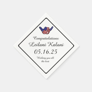 Hawaiian shaka hang loose graduation paper napkins