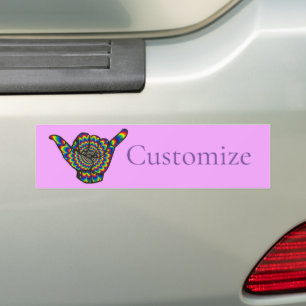 Hawaiian Shaka Psychedelic Thunder_Cove Bumper Sticker