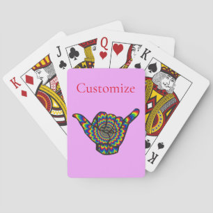 Hawaiian Shaka Psychedelic Thunder_Cove Playing Cards