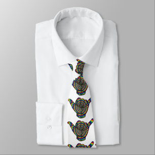 Hawaiian Shaka Psychedelic Thunder_Cove Tie