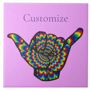 Hawaiian Shaka Psychedelic Thunder_Cove Tile