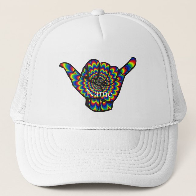 Hawaiian Shaka Psychedelic Thunder_Cove Trucker Hat (Front)
