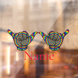 Hawaiian Shaka Psychedelic Thunder_Cove Window Cling