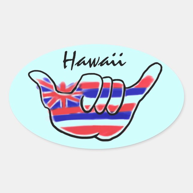Hawaiian shaka symbol state flag artistic stickers (Front)