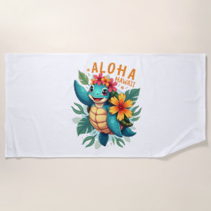 Hawaiian-Shirt Aloha Hawaii Sea Turtle Girl Women  Beach Towel
