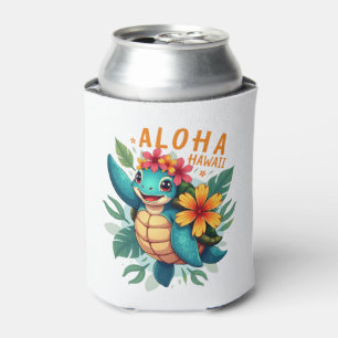 Hawaiian-Shirt Aloha Hawaii Sea Turtle Girl Women  Can Cooler