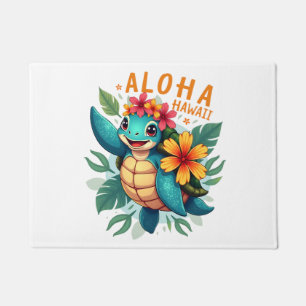 Hawaiian-Shirt Aloha Hawaii Sea Turtle Girl Women  Doormat